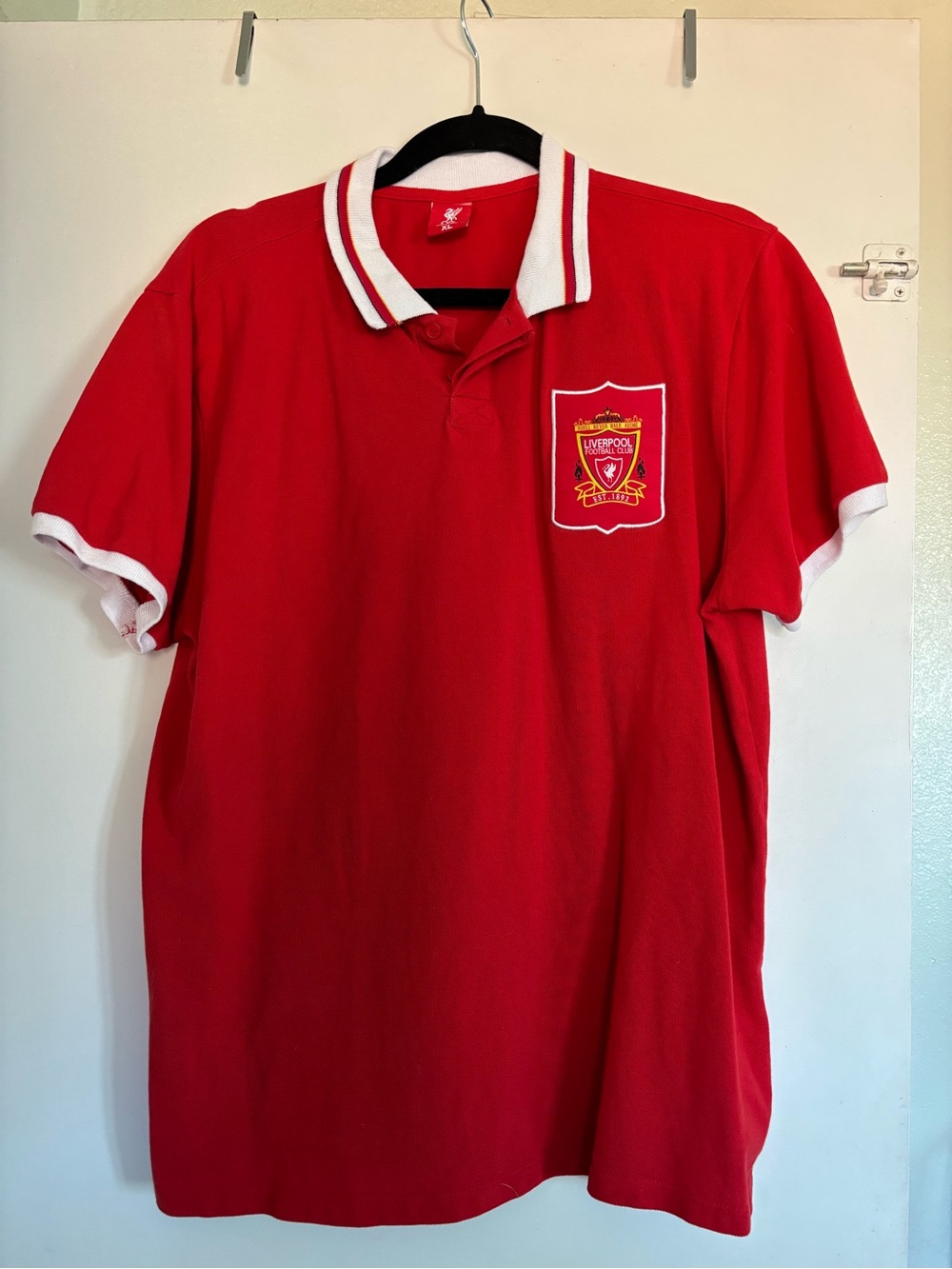 Liverpool Red Polo with White Trim and Crest